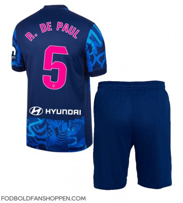 Atletico Madrid Rodrigo De Paul #5 Tredjetrøje Børn 2024-25 Kortærmet (+ Korte bukser)